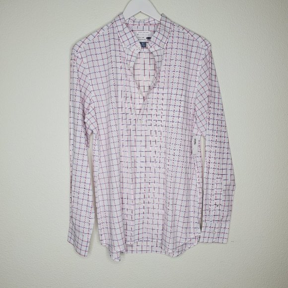 Old Navy Other - Old Navy White Blue Red Plaid Button Down Shirt
